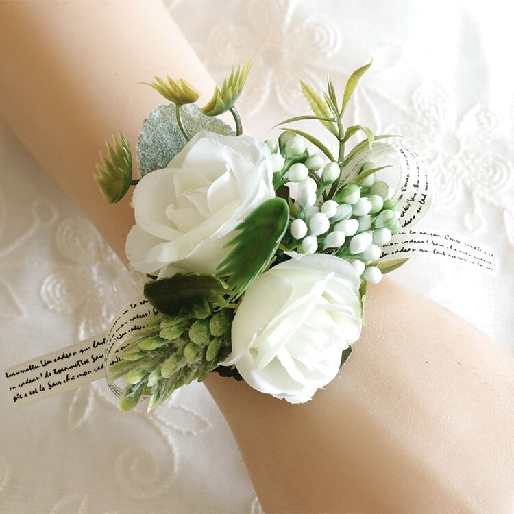 Corset de mariage pour hommes, fleur de Rose, bricolage, bouton, broche de demoiselle d'honneur, décoration de fête de mariage: Hand flower style 4