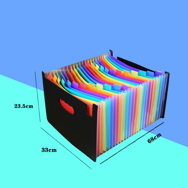 37 Pocket Expanding File Folder A4 Large Plastic Expandable File Organizers Standing Accordions Folder for Documents Business: Color 24 Layer