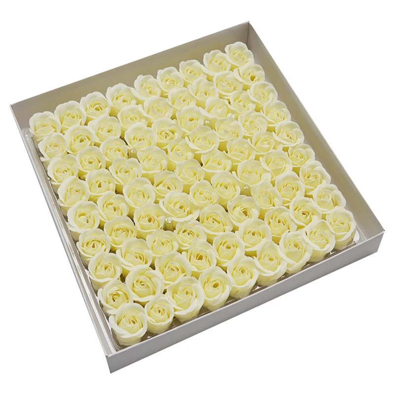 81/162 Uds 3,5x4cm flores artificiales 3 capas sin flores Base Floral rosas eternas San Valentín DIY ramo decoración de boda: L / Gris