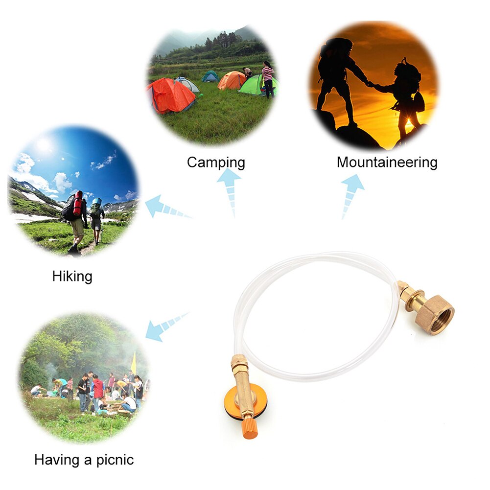 Camping Gas Refill Adapter Pipe Tube Hiking Outdoor Gas Tank Coupler Replacement Parts Camp Cooking Furnace Parts