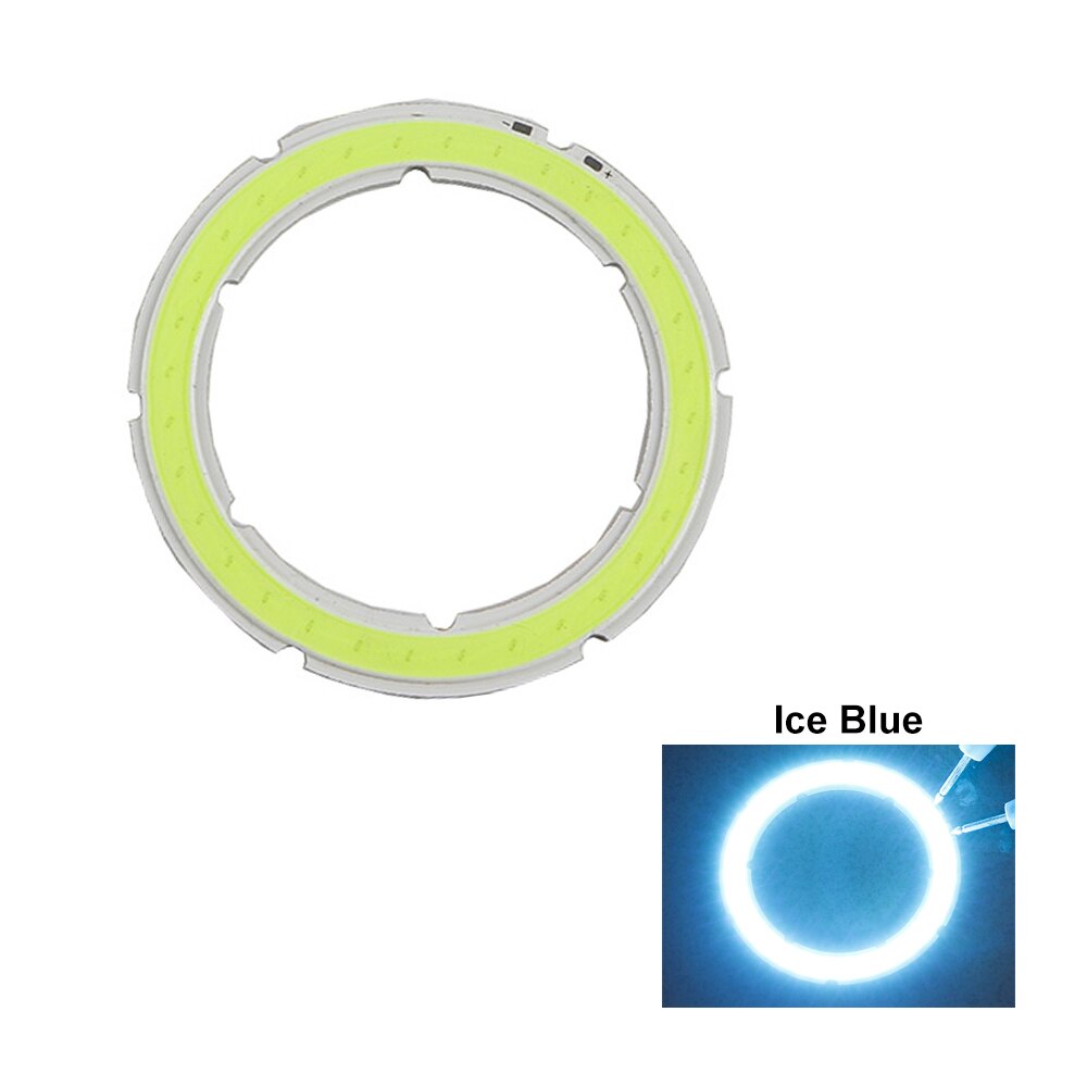 2 uds Chip LED 12V 12V 6W COB lámpara de Chips diámetro 60mm coche-estilo faro anillos de Halo de coche Ojo de Ángel accesorios para automóvil motocicleta decoración JQ: Ice Blue