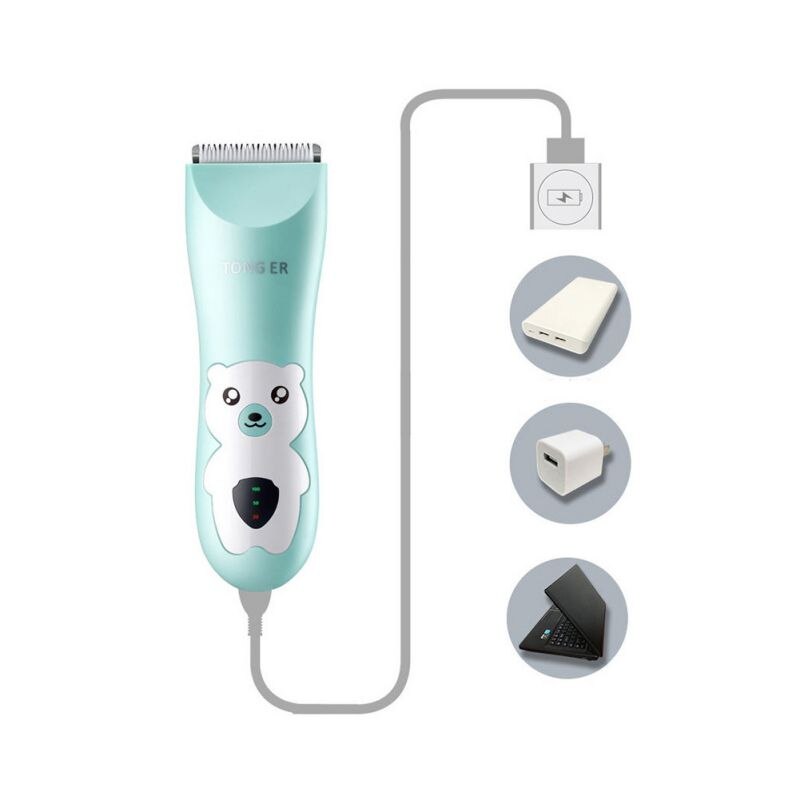 Infant Hair Trimmer Ultra-quiet Baby Hair Clipper Todddle Kids Home Safe Electric Hair Shaving USB Charging Push