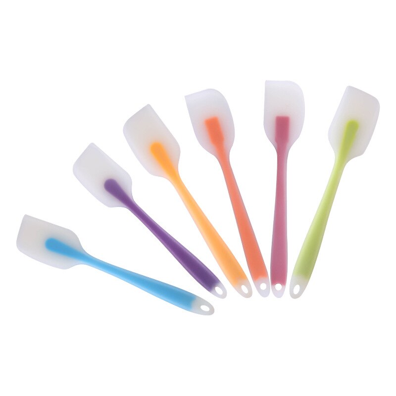 Spatule en silicone souple, pelle en caoutchouc antiadhésif, grattoir à gâteau, outil de cuisson de beurre de alimentaire, outils de boulangerie couleur