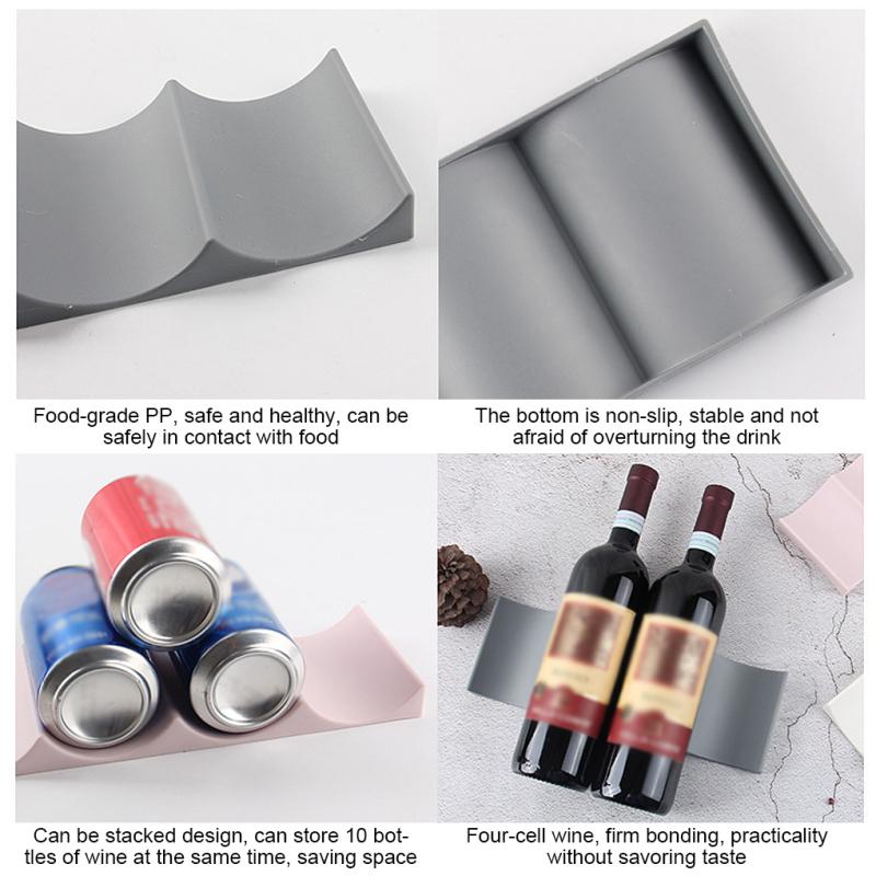 Wine Rack Stackable Bottle Holder Countertop Wine Bottle Rack Wine Bottle Can Organizer For Pantry Cabinet Refrigerator