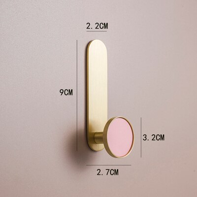 Massief Messing Kleerhanger Muur Gemonteerde Kapstok Decoratieve Sleutelhouder Hoed Sjaal Handtas/Gratis Ponsen Deur Zonder Trace nail: HK-329-fen-L