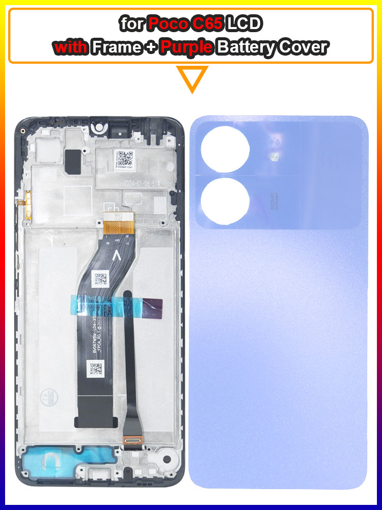 6.74'' LCD for Xiaomi Redmi POCO C65 LCD Display Touch Screen Digiziter Replacement for Redmi POCO C65 2310FPCA4G LCD With Frame: NAVY