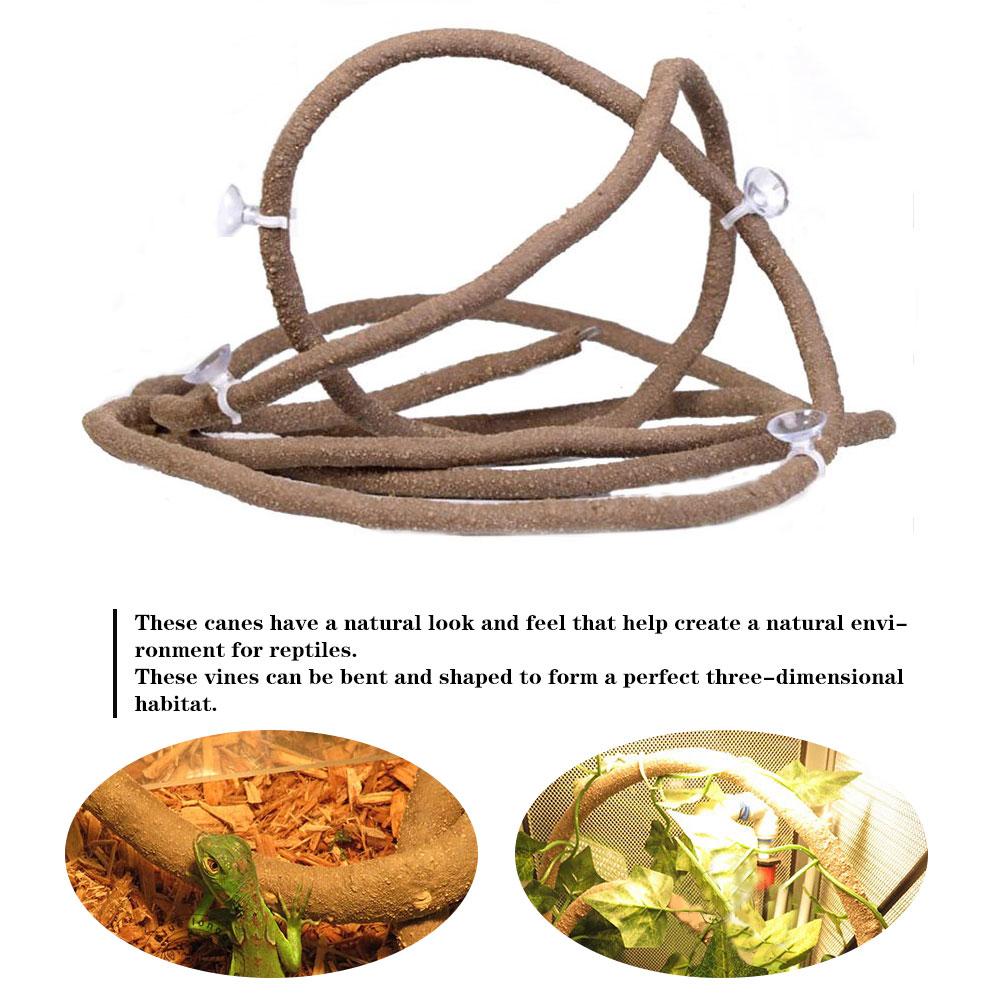 Reptile Habitat Decor Box Tropical Rainforest Landscaping Material Simulation Plant Rattan Vine Reptile Habitat Decor Plant