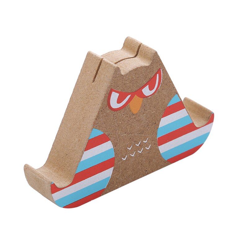 Stylish Mobile Phone Holder Owl Couple Retro Wooden Phone Holder