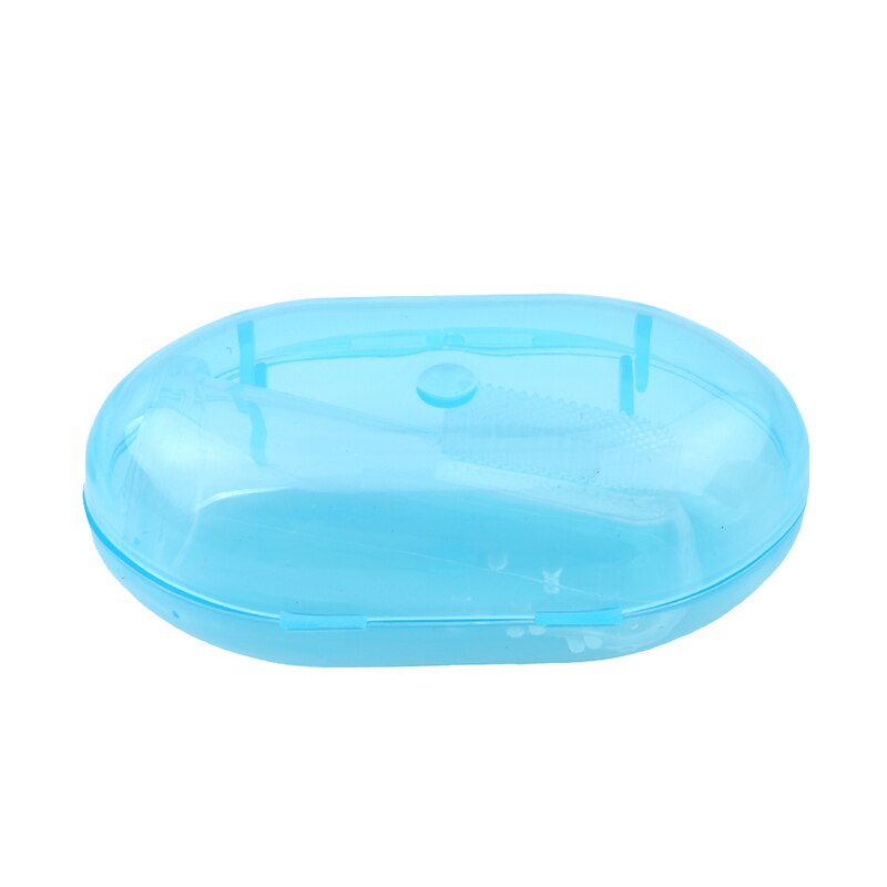 Silicone escova de dentes + caixa bebê dedo escova de dentes crianças limpo macio silicone infantil escova de limpeza de borracha do bebê: B