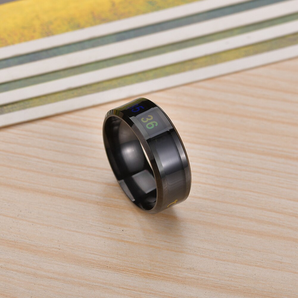Temperature Ring Titanium Steel Mood Emotion Feeling Intelligent Temperature Sensitive Rings for Women Men Waterproof Jewelry