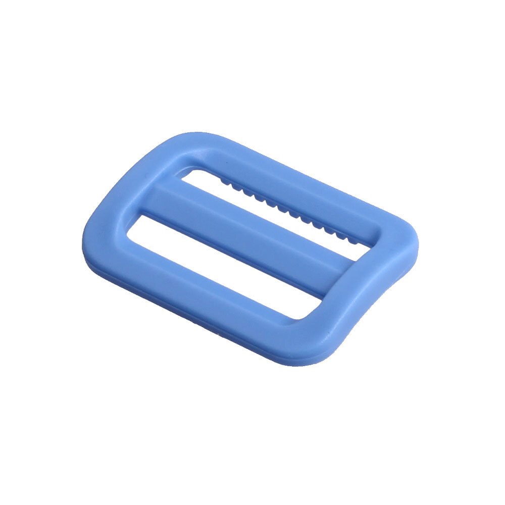 Meetee-50pcs-boucles de bague réglables pour le sac à dos, en plastique incurvé Tri-glisse, sangles pour l'extérieur, collier de chien, sangle de 25mm: lt blue