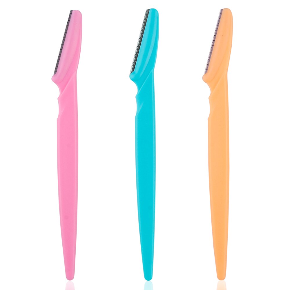 Rasoir à sourcils pour femmes, 3 à 10 pièces, tondeuse, lame de visage, épilation, coupe sûre, outil de maquillage: 3Pcs Mix Color