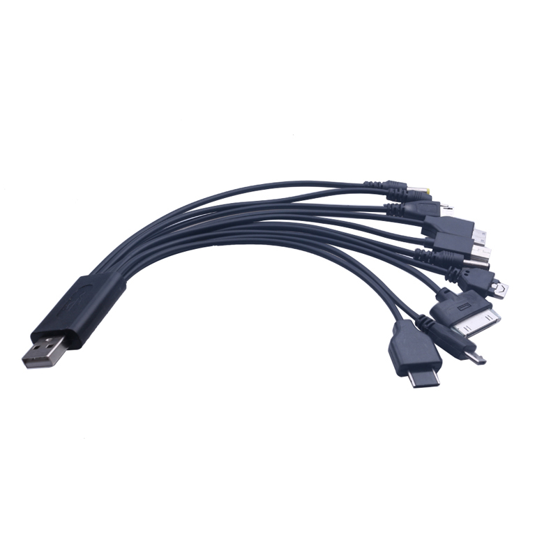 USB A to 10 in 1 Universal Multiple Charging Cord Charging Cable with 10 Ports for Charging Cell Phones Speaker MP3 MP4 & More