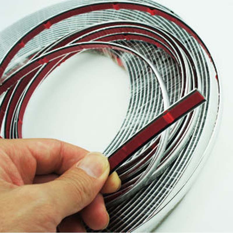 6Mm Auto Chrome Body Strip Bumper Auto Zilver Diy Decoratie Beschermende Moulding Styling Trim Auto Protector Sticker 13Meter