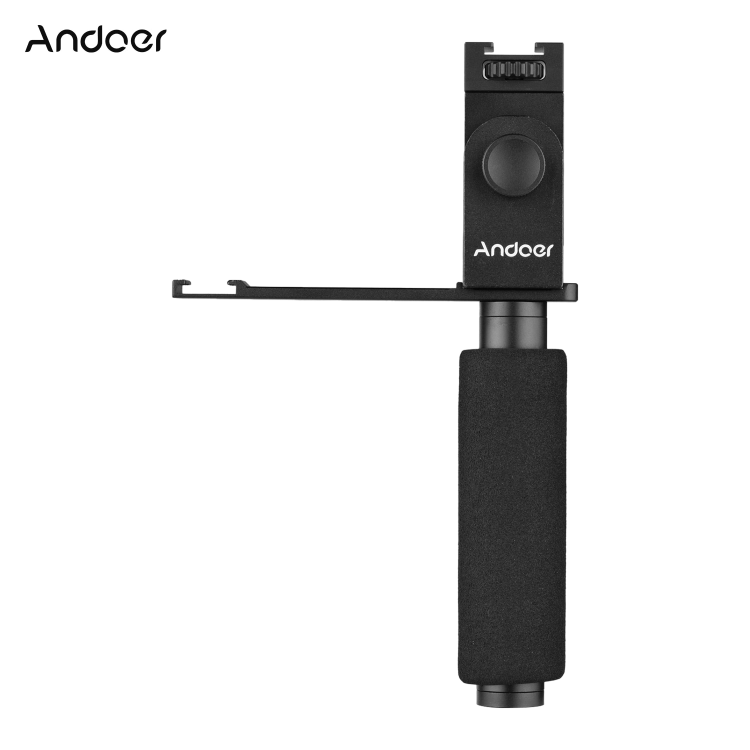 Andoer Smartphone vregistrazione impugnatura per cellulare supporto per registrazione Video maniglia stabilizzatore morsetto per cellulare larghezza 40mm-85mm