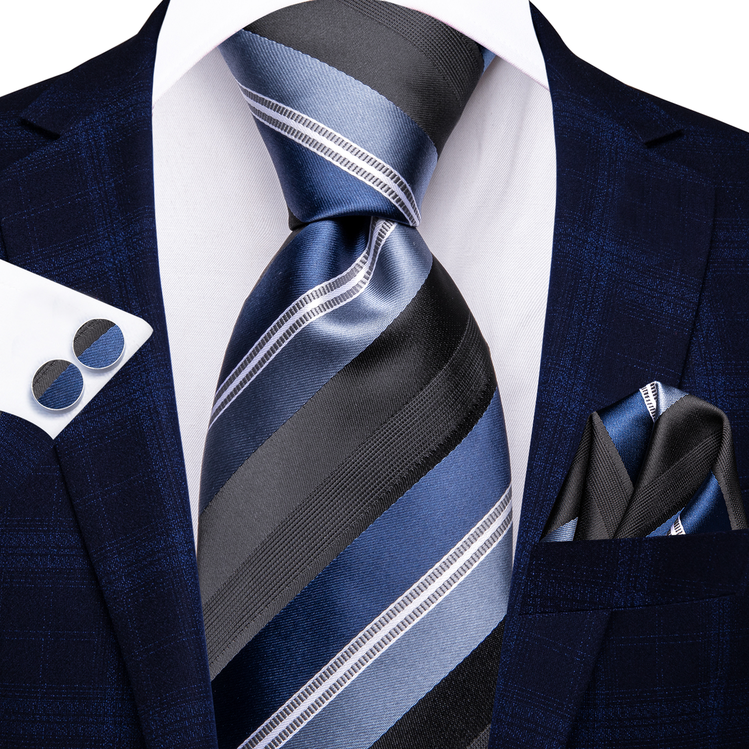 Hi-Tie Blue Business Solid Herren-Krawatte aus 100 % Seide, 8,5 cm, Krawatten für Männer, formelle Luxus-Hochzeit, hochwertige Gravata