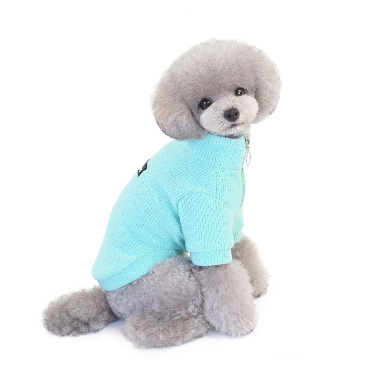 Winter Pet Dog Clothes Zipper Slim Fit Soft Sweater Warm Jacket Knitting Costume For Chihuahua Pug Small And Medium Dogs Cats