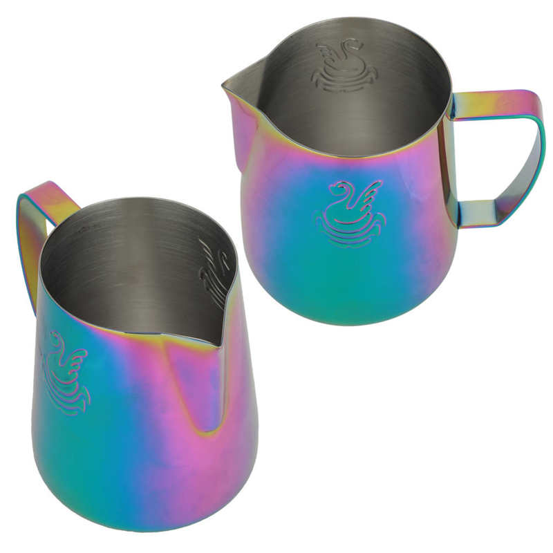 Tasse à lait tasse coloré épaissir acier inoxydable café lait mousse tasse pichet cruche pour la maison café Latte Art tasse à café