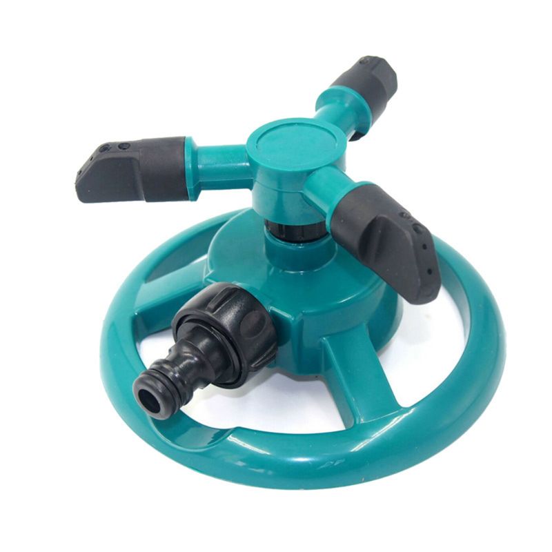 3 Nozzles Arm Automatic Irrigation 360° Rotating Lawn Sprinkler Adjustable Spraying Angle and Distance Watering Garden