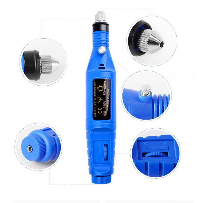 1 Set Electric Nail Drill Machine Kit Manicure Machine Nail Art Pen Pedicure Gel Ceramic Nail File Nail Art Tools