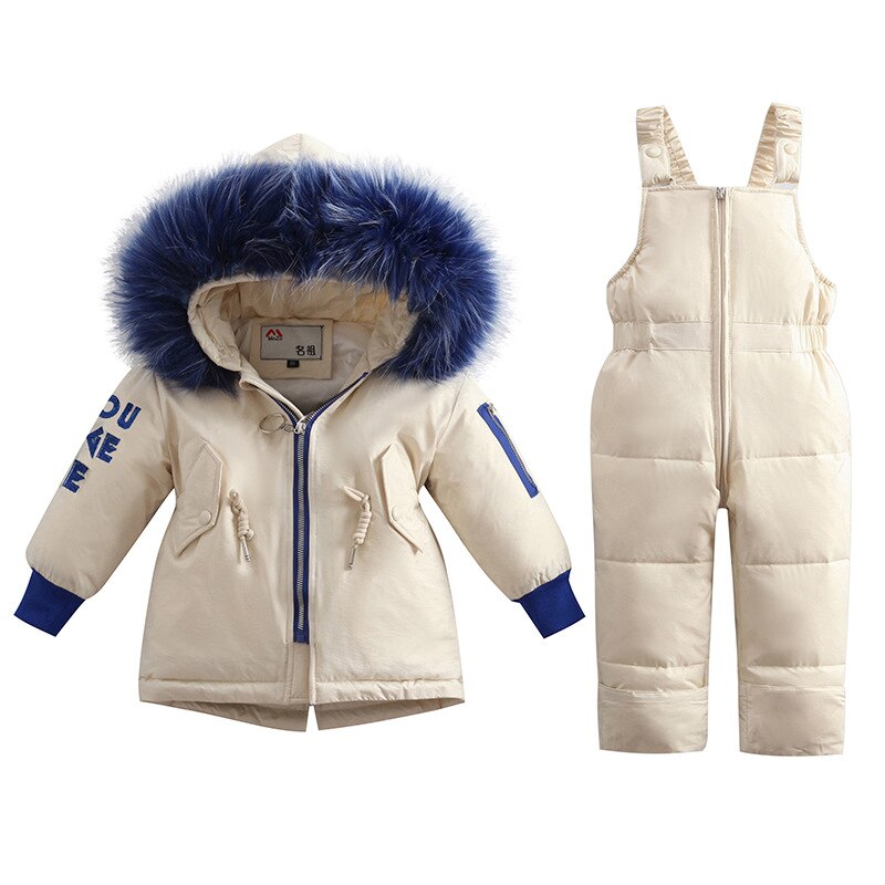Waterdichte kinderdonsjassenset, warme baby-kinderdonsjassenset, top voor meisjes en jongens, winterkleding maat 80-100