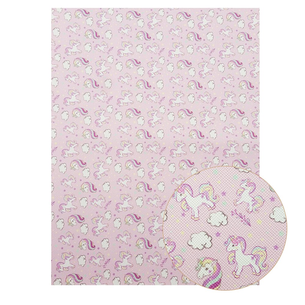 22*30cm a4 tyglakan i konstläder flamingo unicorn utskrift söta djur rosett tyg gör det själv handväskor material syntetiskt läder: 08