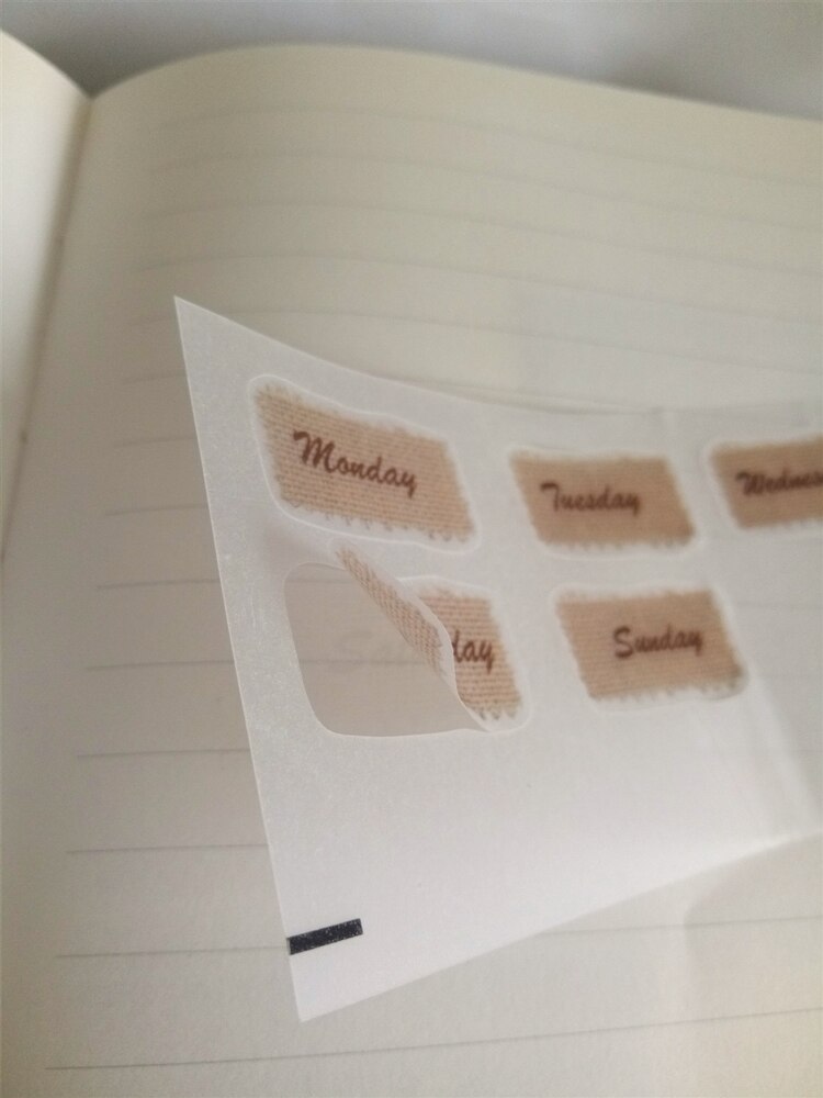 49 st vintage veckovisa engelska planerare klistermärken svavelsyra transparent papper för dagbok scrapbooking etikett dekorativa brevpapper