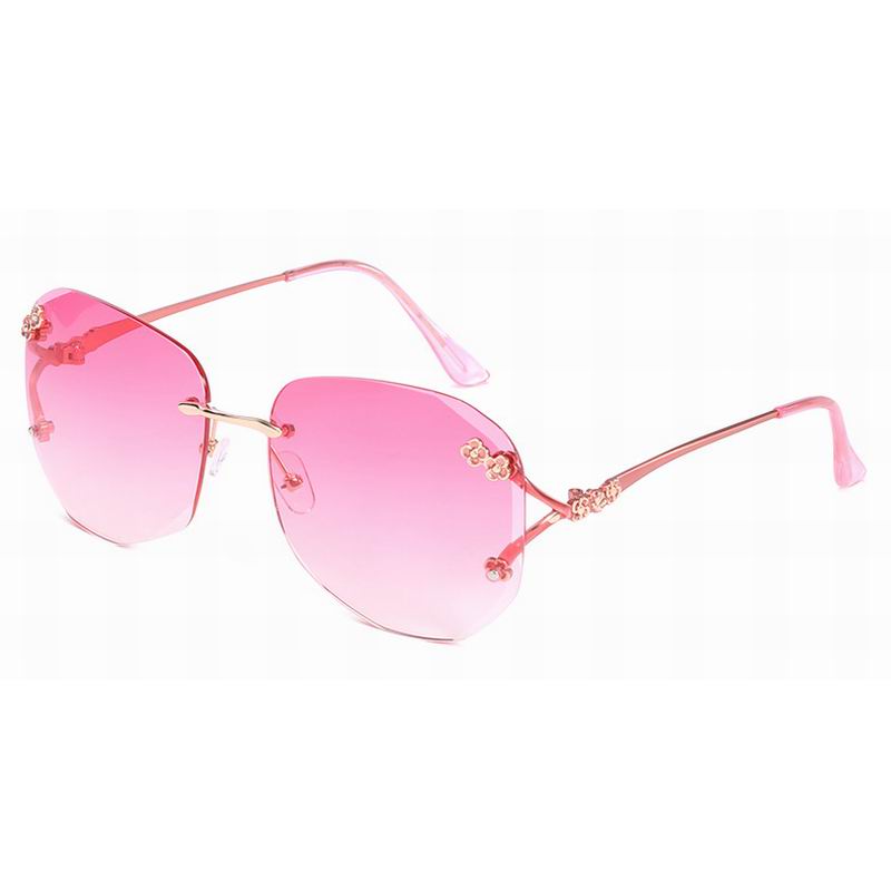 Stil skåret kant polariseret god stor størrelse solbriller solbriller til damer pc linse metalbeslag nr. . 702: Lyserød