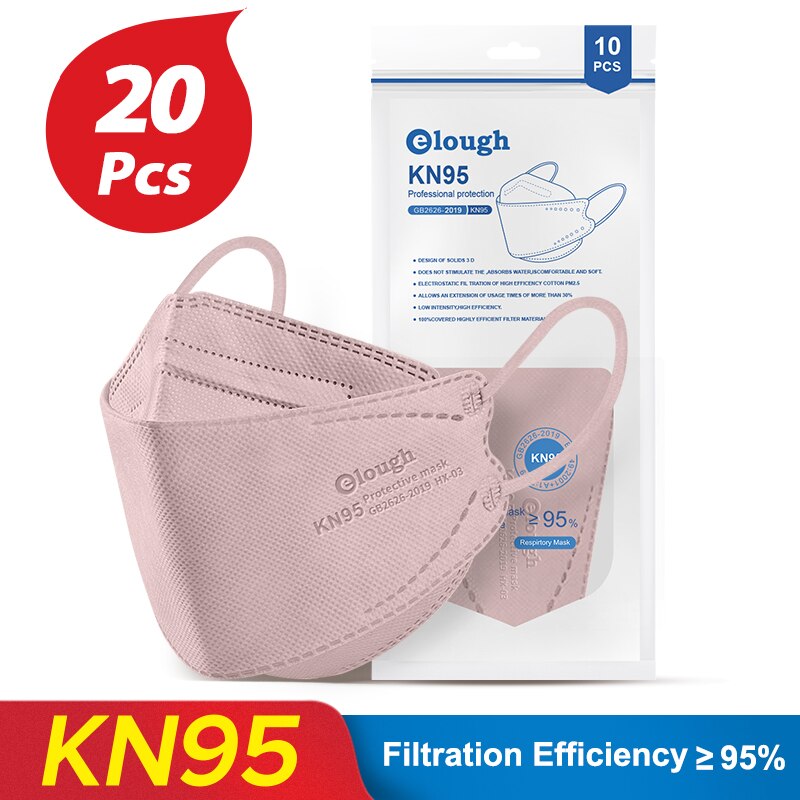 Elough – masque de protection respiratoire FFP2/KN95, lot de 10 à 100 pièces, approuvé par l&#39;espagne