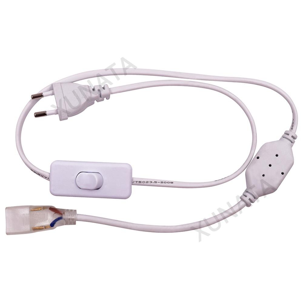 Ac 110V 220V 6 Mm 12 Mm 15 Mm Waterdichte Voeding Adapter Eu/Uk/Us schakelaar Plug 80 Cm Voor 110V 220V Flexibele Led Strip Verlichting