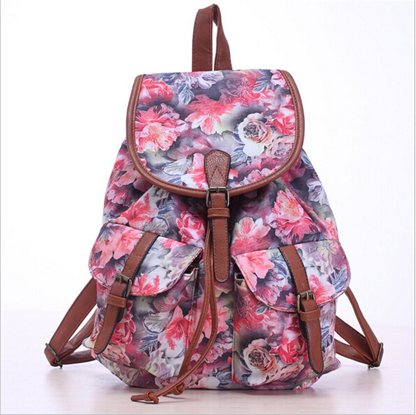 Mode Vrouwen Rugzak Canvas Afdrukken Rugzakken Bloemen Schooltassen Voor Tieners Meisjes Reizen Rugzak Sac A Dos Bolsas Mochilas