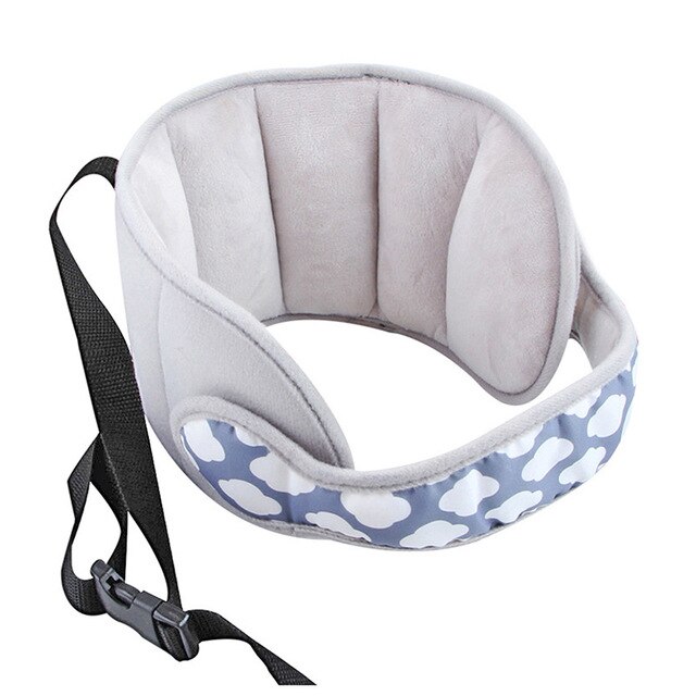 Baby Head Fixed Sleeping Pillow Adjustable Kids Seat Head Supports Neck Safety Protection Pad Headrest Children Travel Pillow: Grey