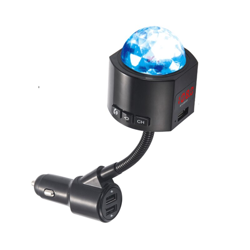Luz Ambiental modulación FM Transmisor coche Bluetooth manos libres reproductor cargador USB dual coche radio kit cargador de coche