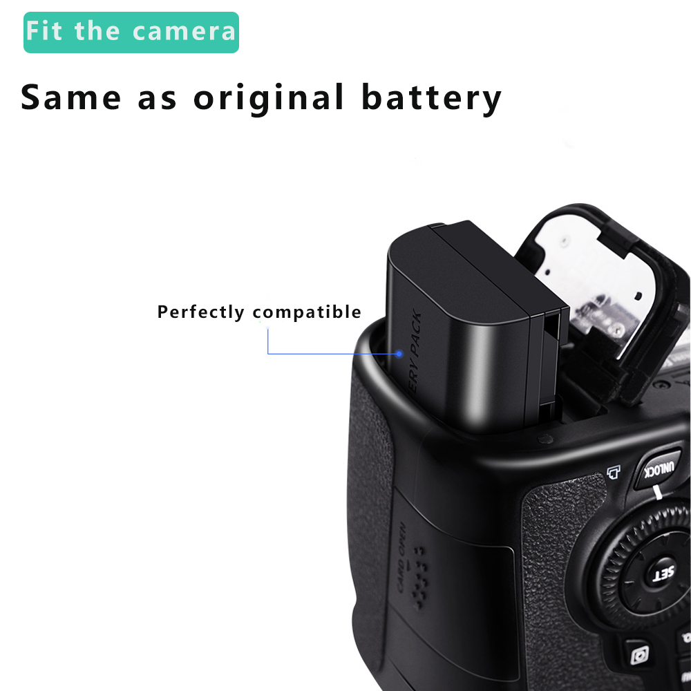 Batterie 2650mAh LP E6 LPE6 LP-E6 E6N + double chargeur LED pour appareil photo Canon EOS 5DS R 5D Mark II 5D Mark III 6D 7D 70D 80D
