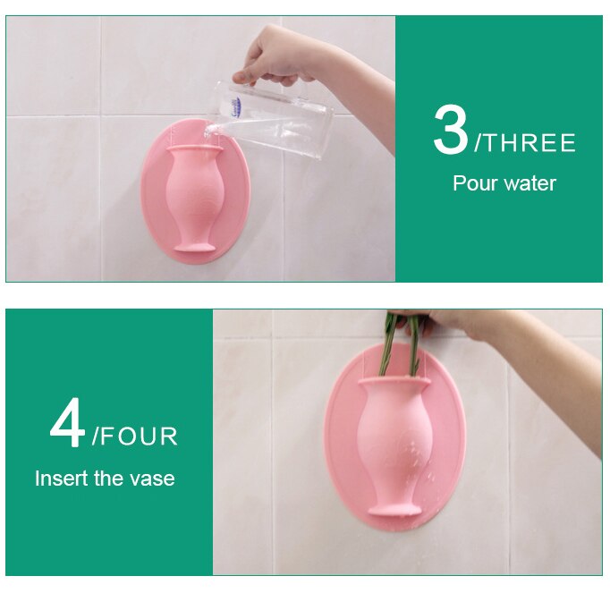 Portable Silicone Additive Sticky Vase Easy Removable Wall And Fridge Magic Flower Plant Vases DIY Home Decoration Accessories