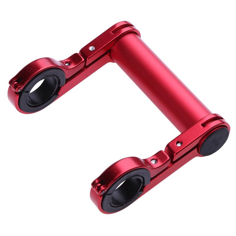 Pince d'extension de guidon de vélo, 100MM, 31.8MM, cadre de vélo, Double support d'extension pour éclairage de vélo: Rouge