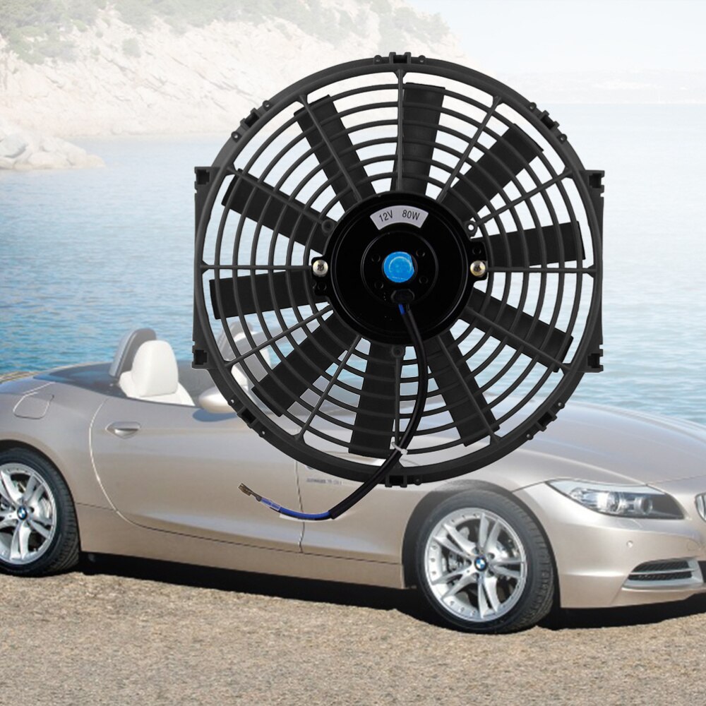 High Performance Black Electric Radiator Cooling Fan Engine Refitted Cooling Exhaust Fan (Black)
