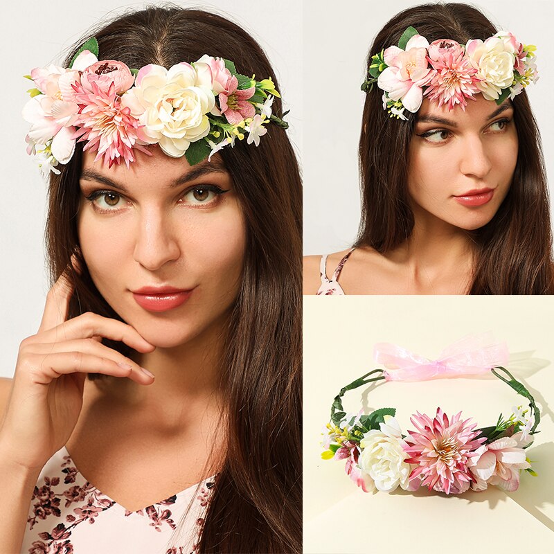Corona pequeña de flores de girasol para niña, diadema para niña, accesorios para el cabello, tocado para mujer, guirnalda Floral, tocado nupcial