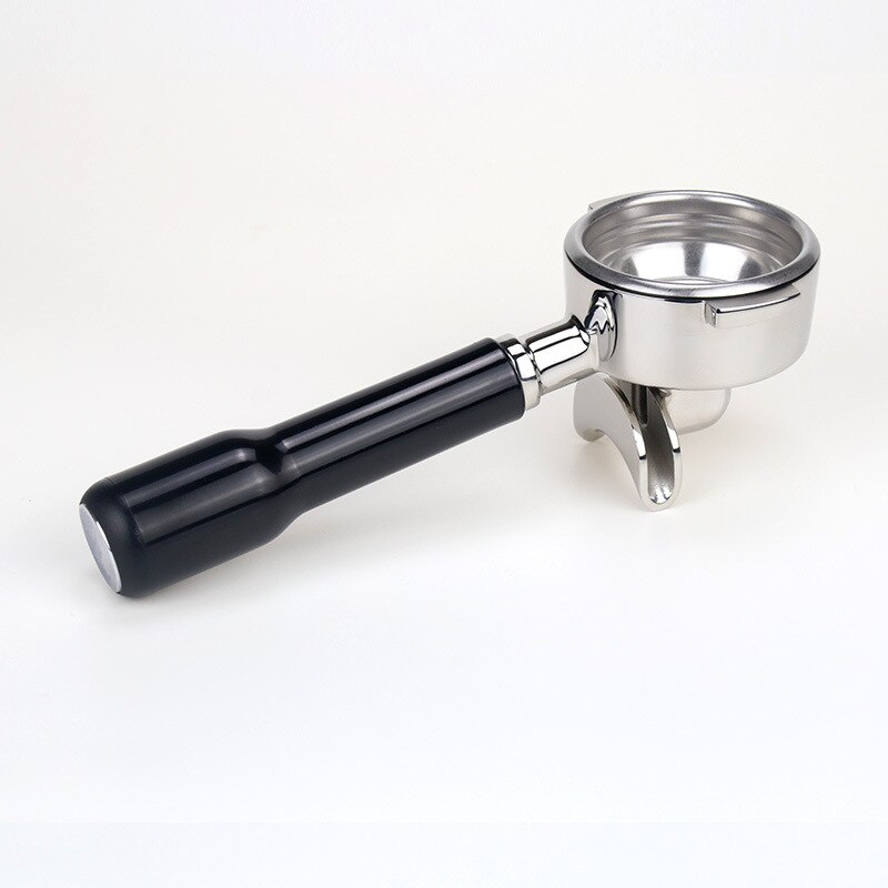 E61 bundløs portafilter 58mm enkelt to mundinger 304 rustfrit stål træhåndtag 바텀 리스 포터 필터 القاع espressomaskine tilbehør: To mund abs