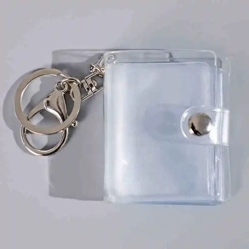 Neues Mini-Fotoalbum für Damen, 1/2 Zoll, Aufbewahrung, Fotokartenhalter, tragbare Tasche, PVC-Album mit Schlüsselanhänger, Rucksack, Schlüsselanhänger