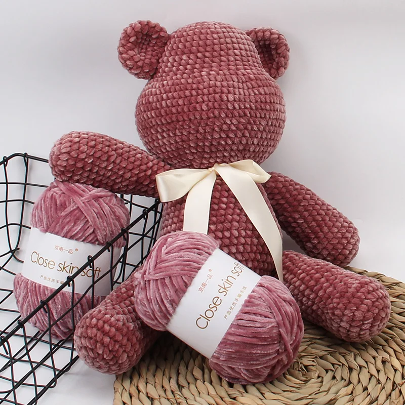 100g / 1 Stück Count Chenille Samt Wolle Dickes warmes Garn Manuell DIY Häkelgarn Strickwolle Baby Nutzwolle Serie Häkeln Par