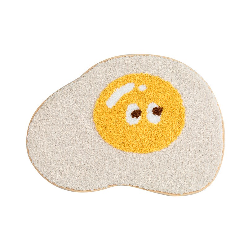 Huevo frito alfombra Baño de dibujos animados entrada alfombra alfombras cocina dormitorio alfombras de piso absorbente a prueba de polvo Anti-Slip felpudo
