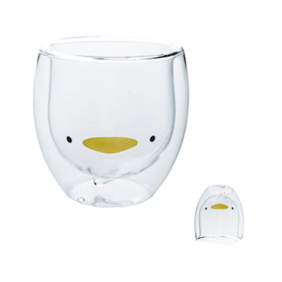Søt bjørn dobbeltlag kaffekrus dobbelt glass kopp kartong dyremelk glass dame søt jul morsomme krus: 3