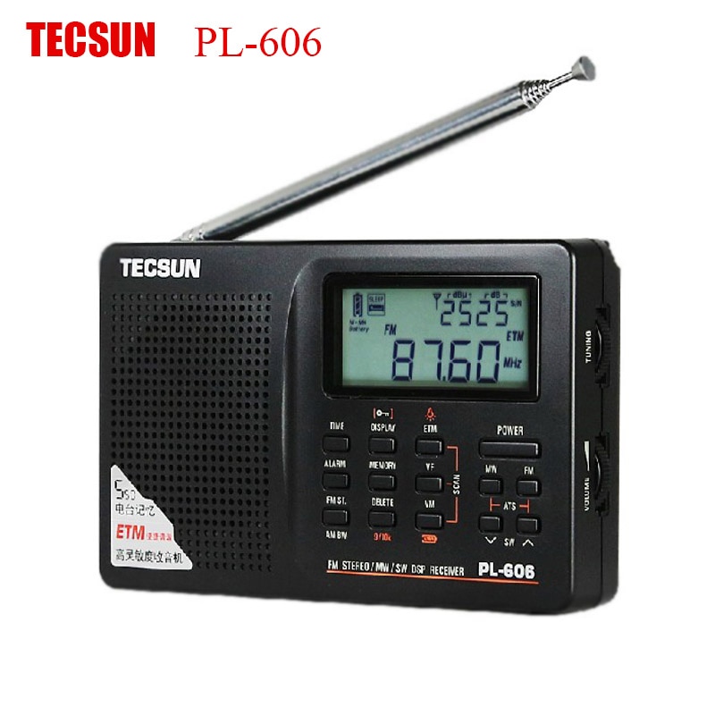 Originele TECSUN PL-606 DSP Radio FM Stereo/MW/SW/LW Radio Ontvanger digitale full-band FM stereo Draagbare Radio