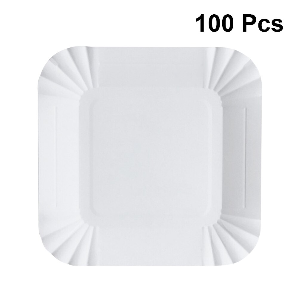 100pcs Plates Storage Safe Disposable Plates for Snacks Fruits Dessert