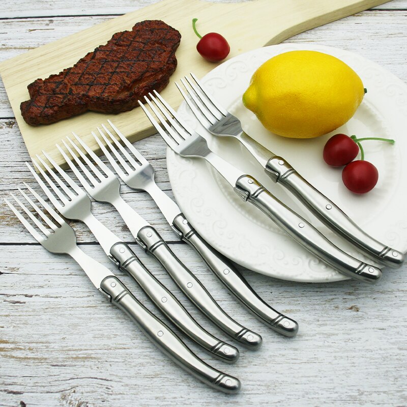 Laguiole Stainless Steel Steak Forks set Silver Dinner Fork Tableware Hollow Handle Cutlery Silverware 2/4/6/10pcs 9inch