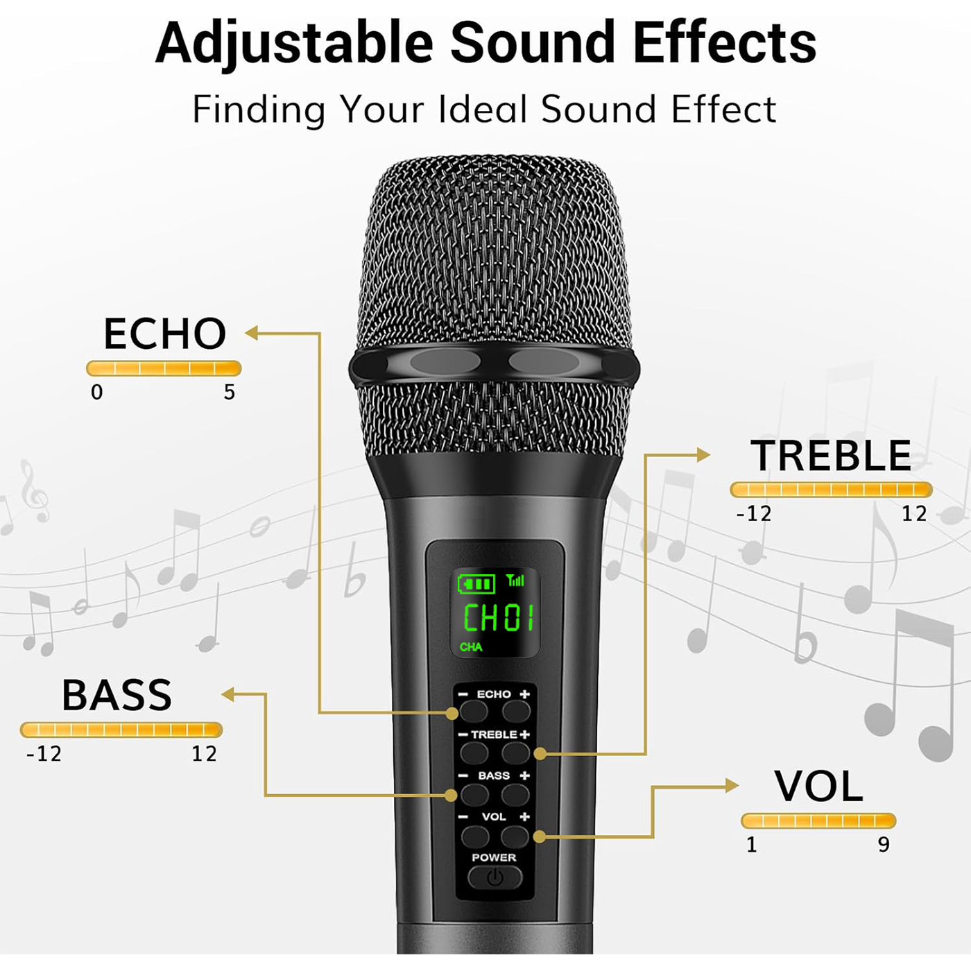 Heikuding Wireless Microphone UHF Dual Cordless Dynamic Mic System with Rechargeable Receiver for karaoke Singing Dj Microphone