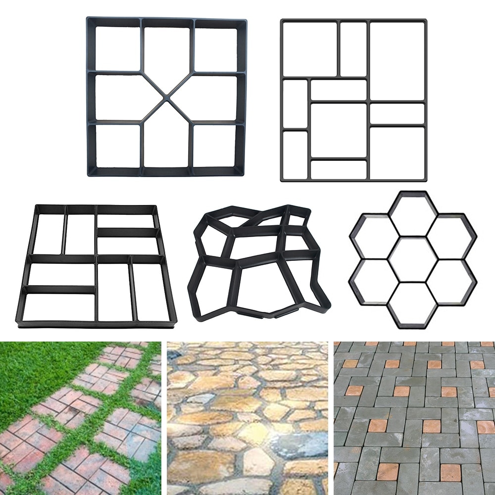 Manually Paving Cement Brick Concrete Molds DIY Plastic Path Maker Mold Garden Stone Road Mold Garden Decoration