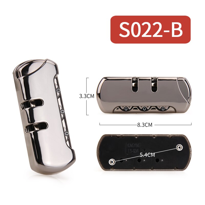 3 Digit Combination Padlock Accessories for Bags Lock Luggage Suitcase Travel Bag Code Lock Black Combination Trunk Fixed Lock
