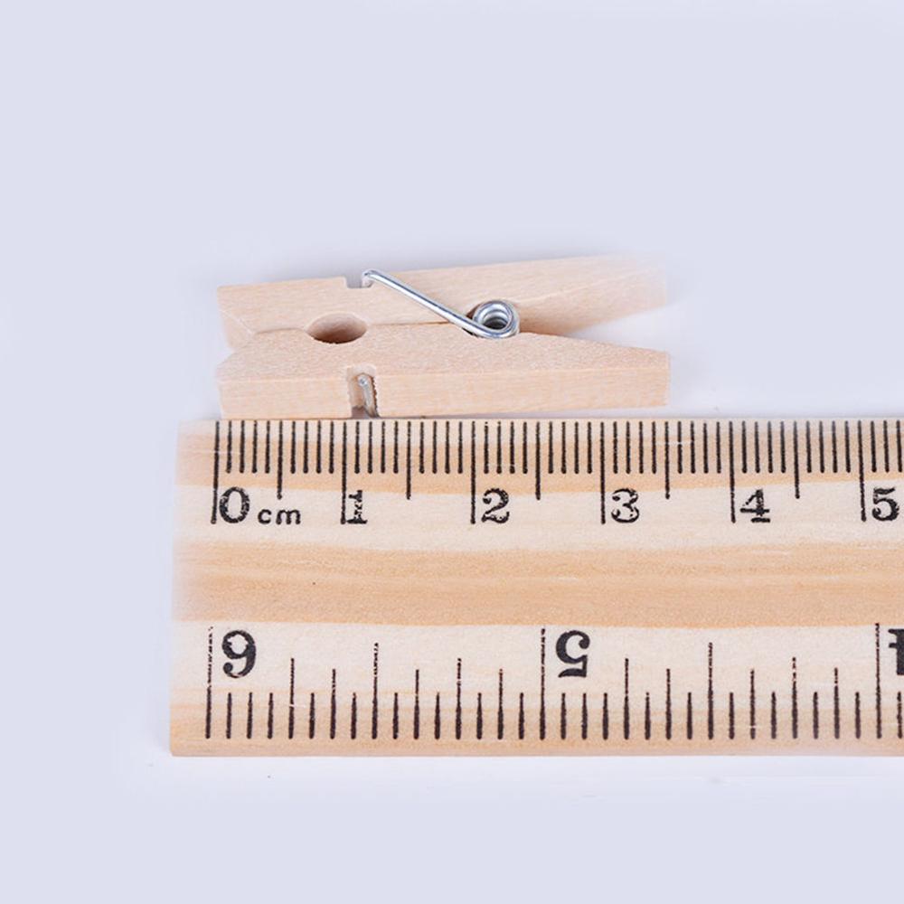 Mini pinces à ressort en bois 25/35mm, 50 pièces, épingle à linge, tige en papier Photo, décoration artisanale, fête et maison, 50 pièces: 35mm natural